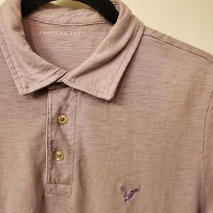 American Eagle Outfitters Men's Purple Polo Shirt